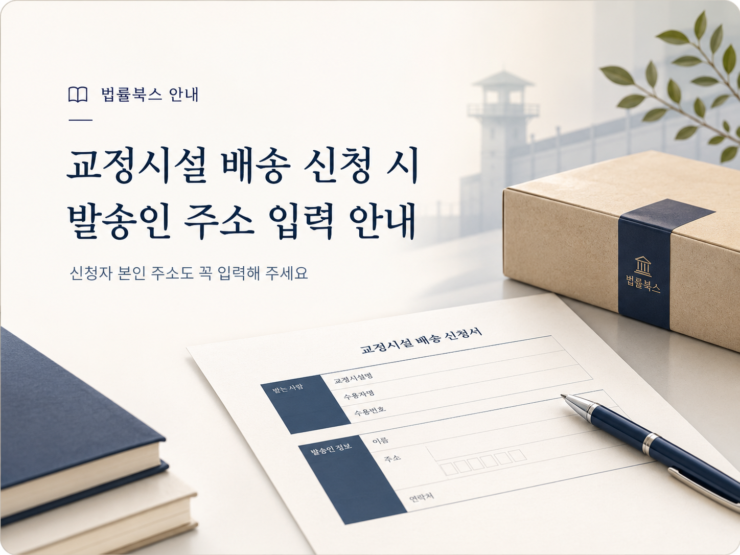 [필독] 교정시설배송 신청 시 발송인 주소 입력 안내